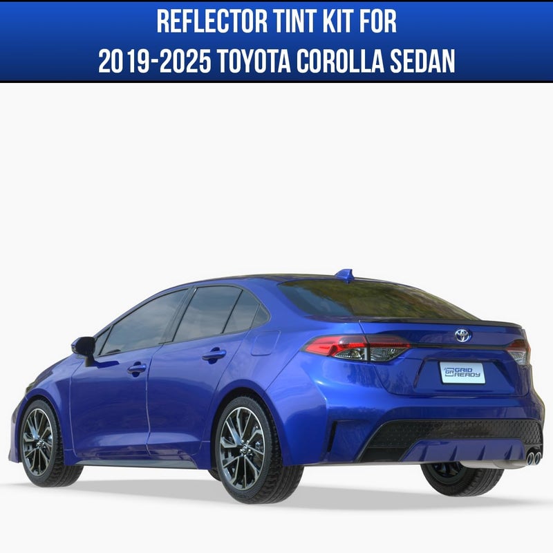 GRIDREADY Black Reflector Tint Overlays Compatible with 2019-2025 Toyota Corolla Sedan - Image 5
